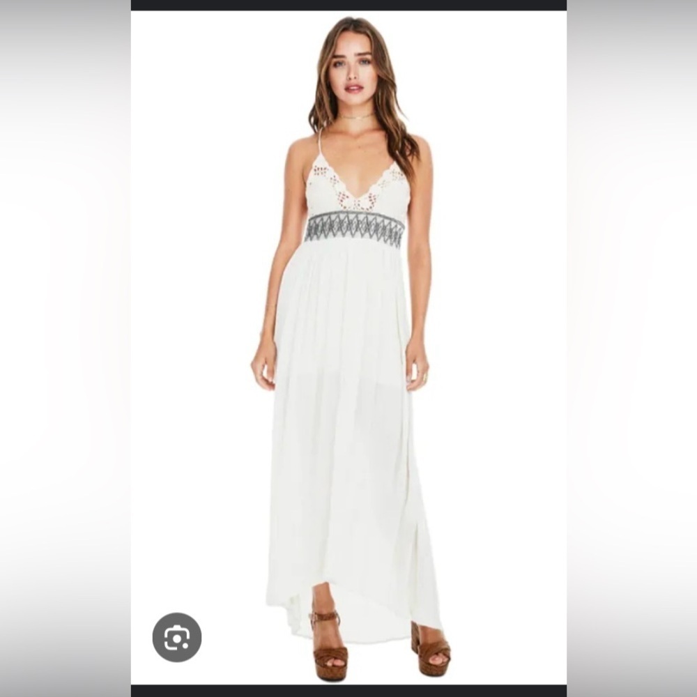 Lulu's Black and White Embroidered Dress A0170